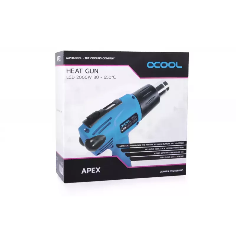 Heißluftgebläse Alphacool 10178 650 °C 2000 W Schwarz Blau