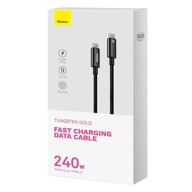 USB-C auf USB-C Kabel Baseus Tungsten Gold 240W 3m