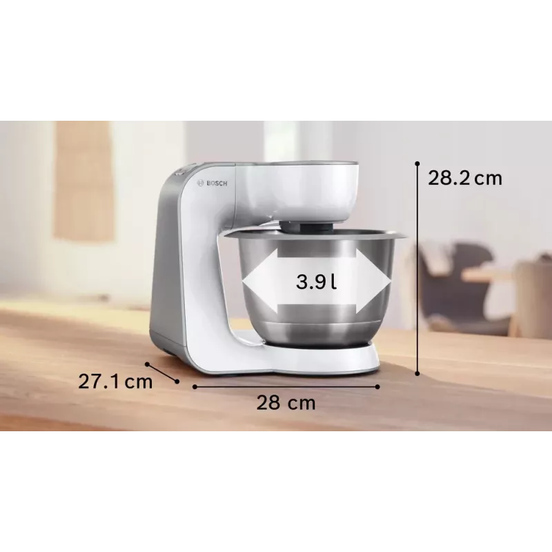 Küchenmaschine Bosch Serie 4 MUM58200 — 1000 W, 3,9 L Edelstahlschüssel, weiß