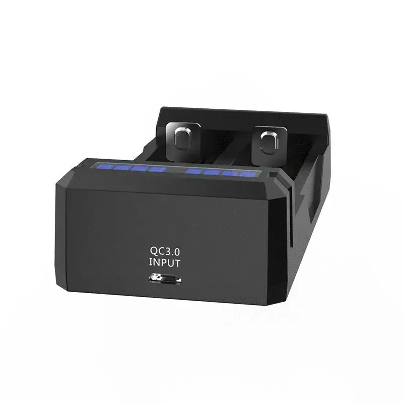 Ladegerät XTAR SC2 Li-Ion 18650 USB-C 2 Schlitze, USB-C-Stromversorgung, LED-Anzeigen, schwarz