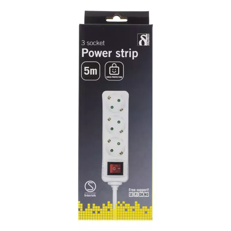 Microconnect GRU0035WS Stromverlängerung 5 m 3 AC-Ausgänge Weiß
