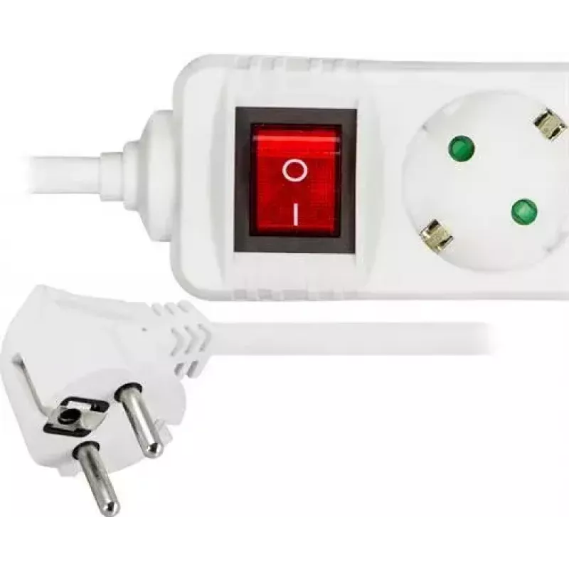Microconnect GRU0035WS Stromverlängerung 5 m 3 AC-Ausgänge Weiß