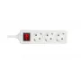 Microconnect GRU0035WS Stromverlängerung 5 m 3 AC-Ausgänge Weiß