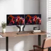 Manhattan TV- & Monitorhalterung für den Schreibtisch, voll beweglich, Federarm, 2 Bildschirme, 13–45 Zoll, Schwarz