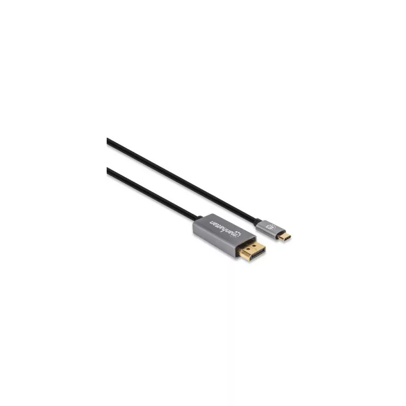 Manhattan USB-C zu DisplayPort 1.4 Kabel, 8K@60Hz, 3m, Stecker auf Stecker, nicht bidirektional, Schwarz, drei Jahre Garantie