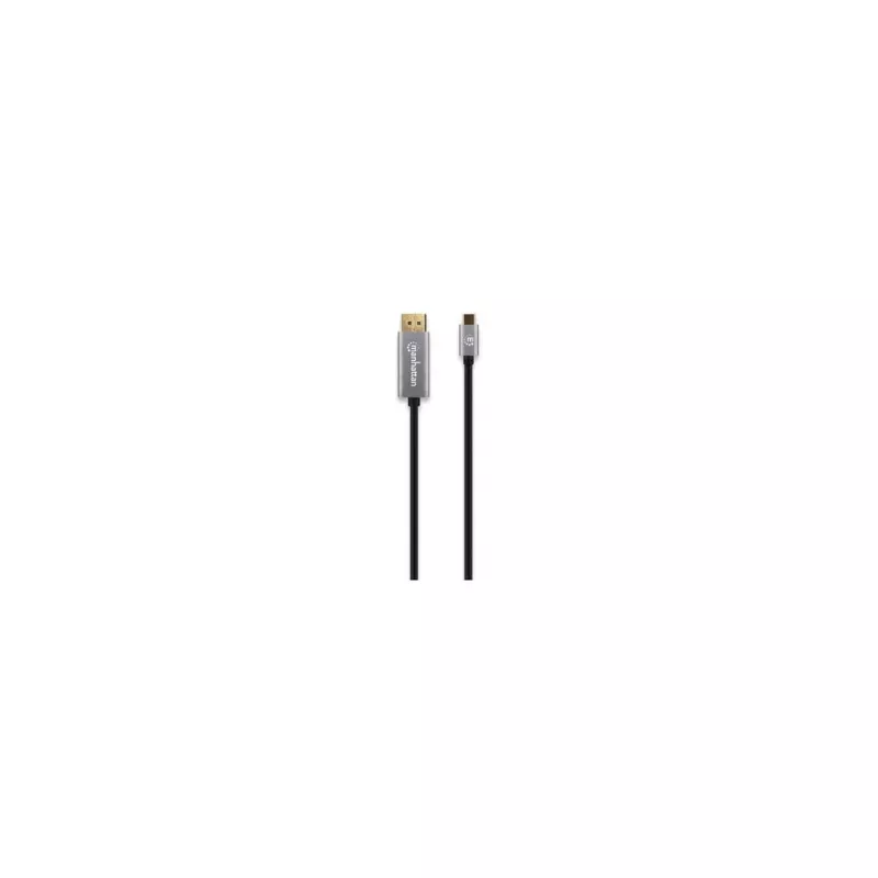 Manhattan USB-C zu DisplayPort 1.4 Kabel, 8K@60Hz, 3m, Stecker auf Stecker, nicht bidirektional, Schwarz, drei Jahre Garantie