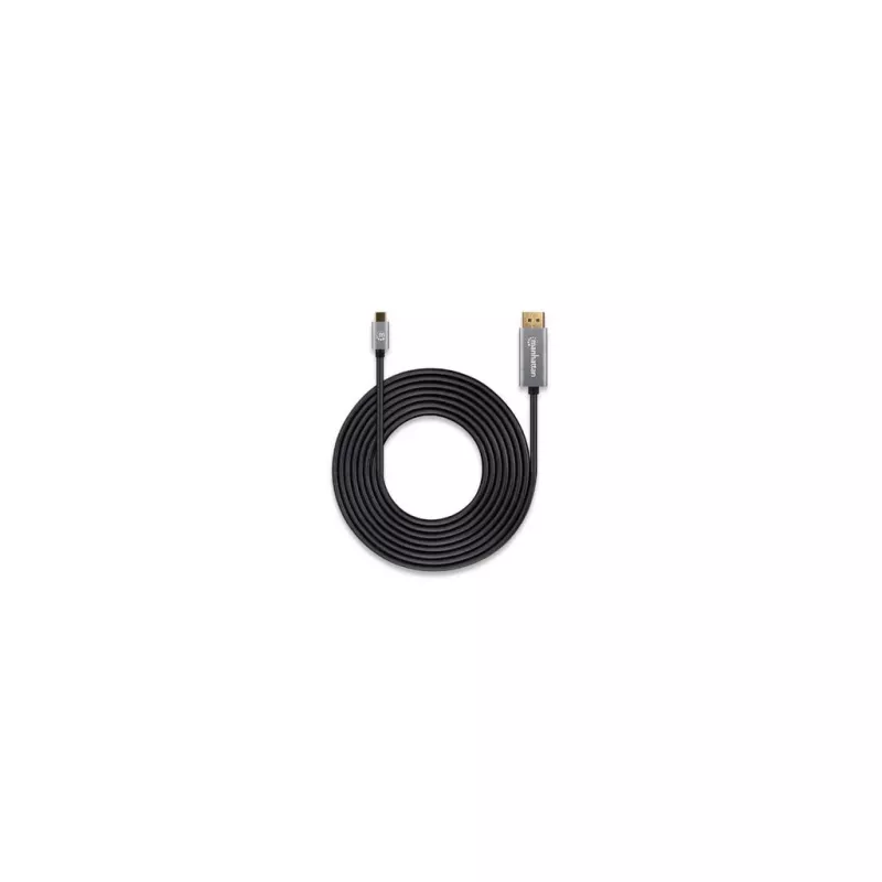 Manhattan USB-C zu DisplayPort 1.4 Kabel, 8K@60Hz, 3m, Stecker auf Stecker, nicht bidirektional, Schwarz, drei Jahre Garantie