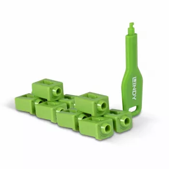 Port-Blocker-Set Lindy SFP Port Locks Grün 10 Stück + 1 Schlüssel, kompatibel mit SFP, 20×74,5×5,9 mm