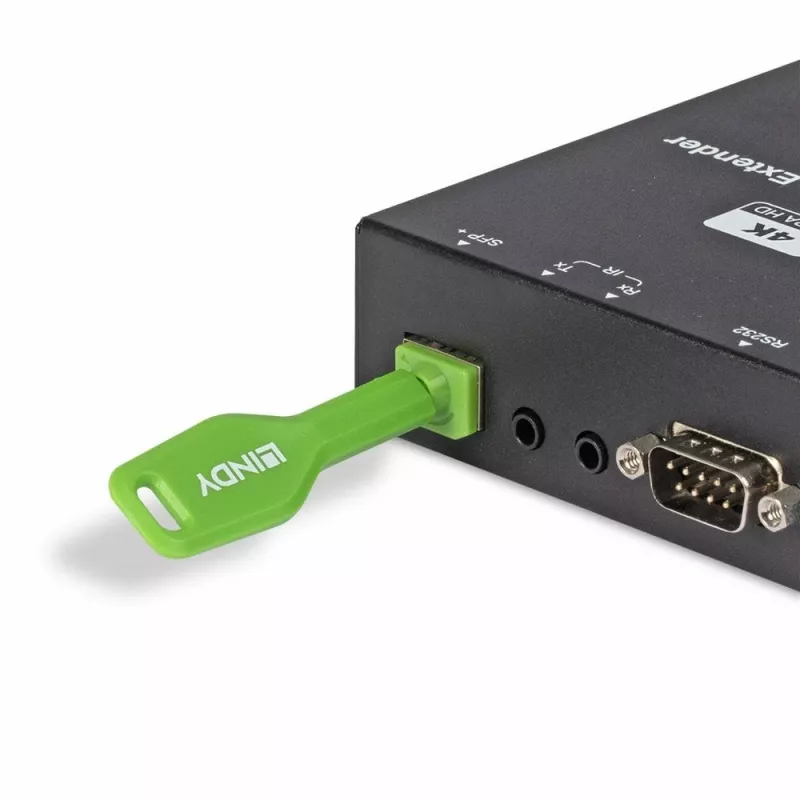 Port-Blocker-Set Lindy SFP Port Locks Grün 10 Stück + 1 Schlüssel, kompatibel mit SFP, 20×74,5×5,9 mm