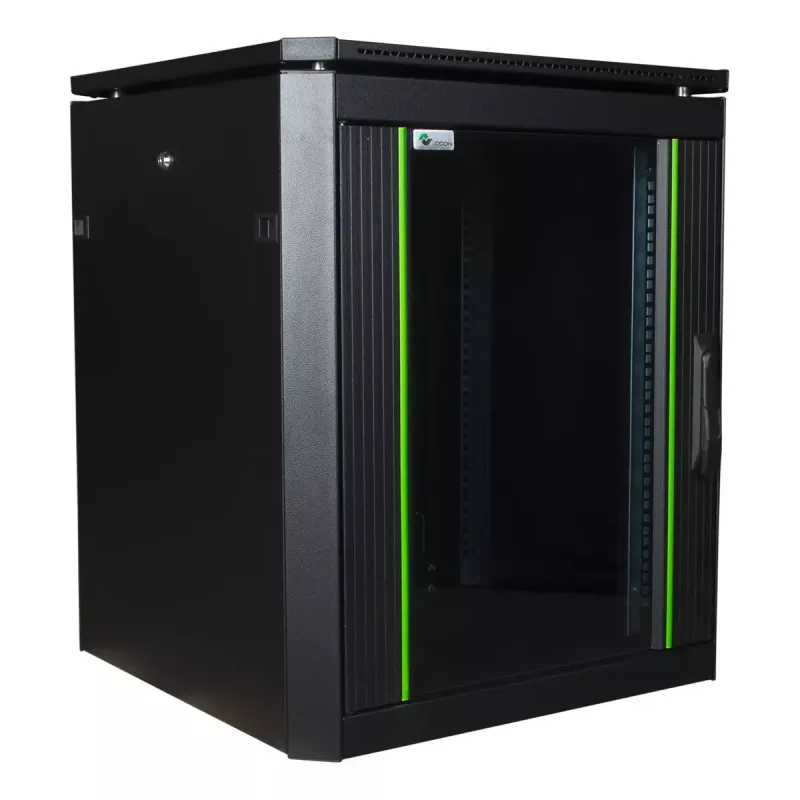 Freistehendes Rack Lanview RDL12U66BL — 12U, 600 kg, Schlüsselschloss, verstellbare Füße, Kabelmanagement, IP40, schwarz