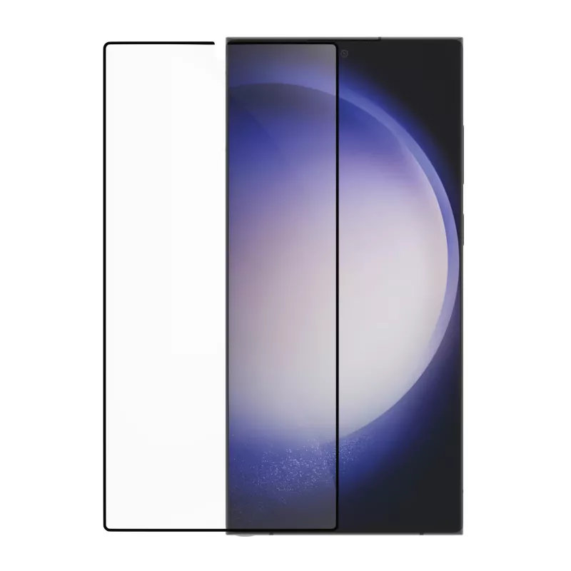 dbramante1928 Eco-Shield Samsung Galaxy S23 Ultra Schwarz Randstaub Kratzfester Displayschutz aus gehärtetem Glas