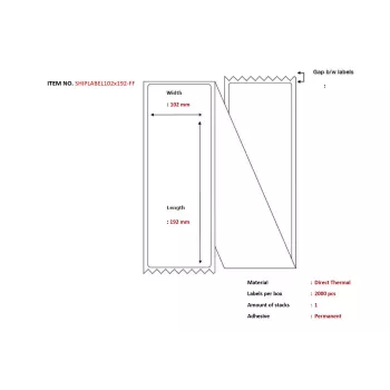 Thermische Klebeversandetikette Capture SHIPLABEL102X192-FF 102 x 192 mm