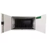 Tragbarer Geräte-Management-Schrank LEBA NoteBox 16 mit Schlüsselschloss, USB-C-Anschlüssen, 12 W pro Gerät, USB 2.0, Wand- oder Tischmontage, weiß