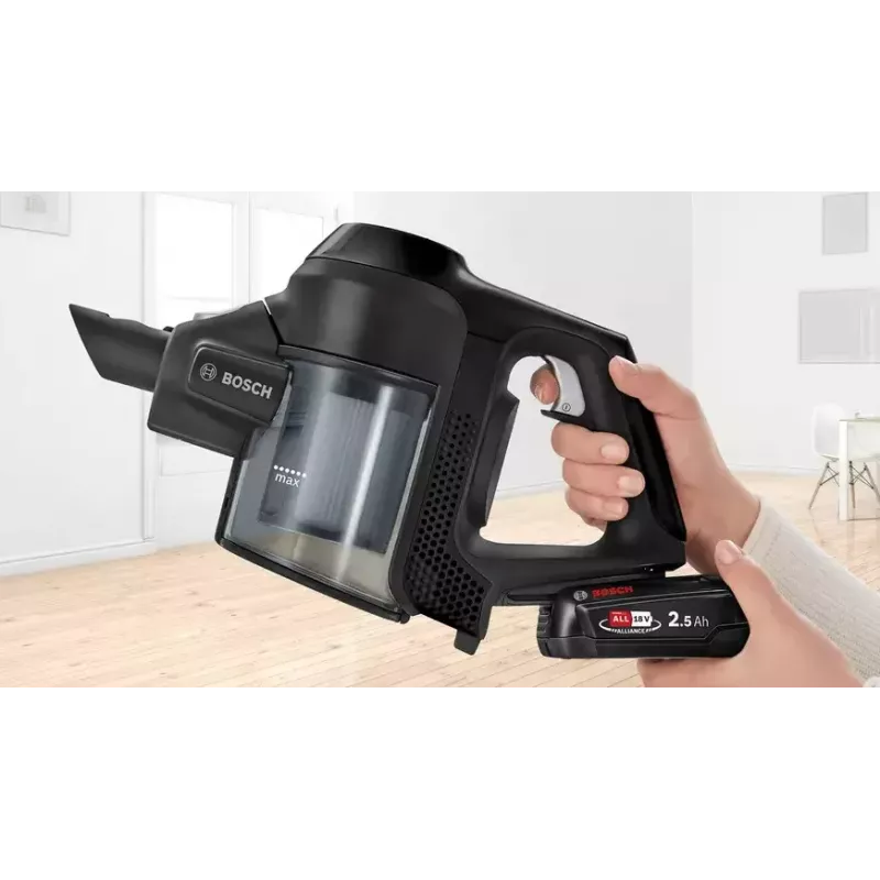 Bosch Serie 6 BBS611BSC Stabstaubsauger/elektrischer Besen 2-in-1-Stabstaubsauger Batterie Trocken Beutellos Schwarz 2,5 Ah