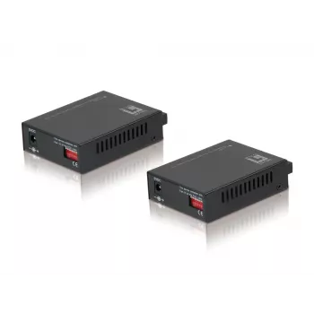 LevelOne RJ45 zu SC BIDI Fast Ethernet Medienkonverter-Set, Singlemode-Glasfaser, 20 km