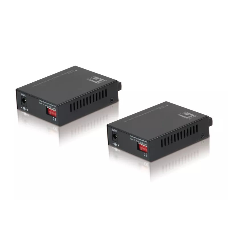 LevelOne RJ45 zu SC BIDI Fast Ethernet Medienkonverter-Set, Singlemode-Glasfaser, 20 km