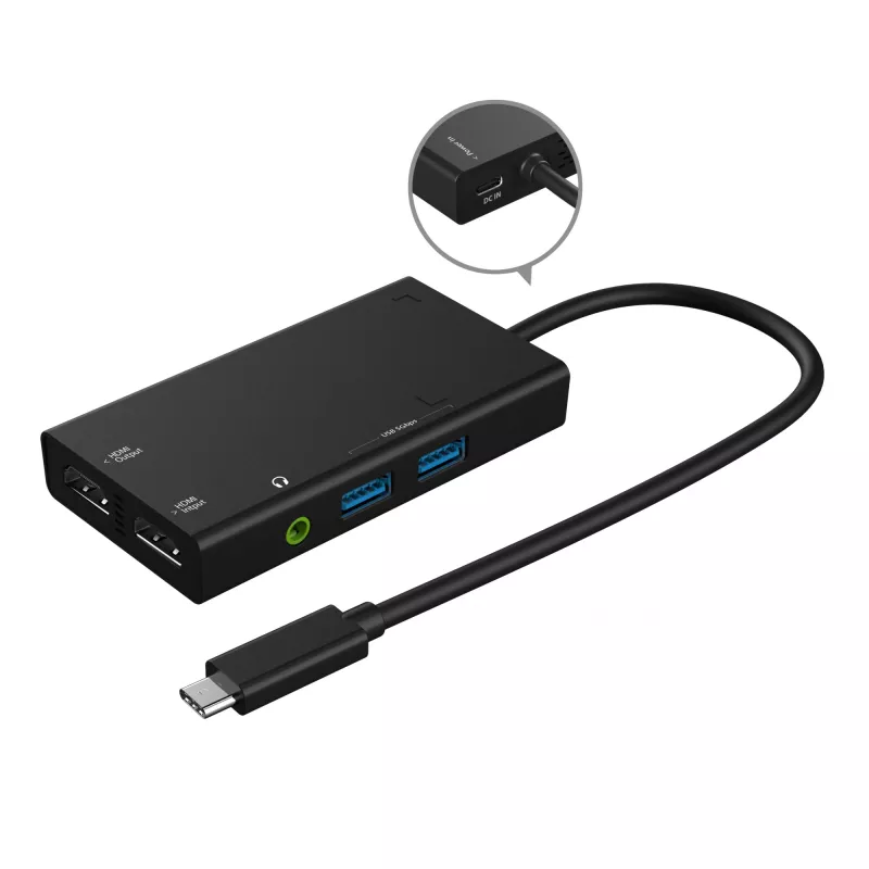 Video Capture USB Hub j5create JVA01-N 1920x1080 30Hz Schwarz