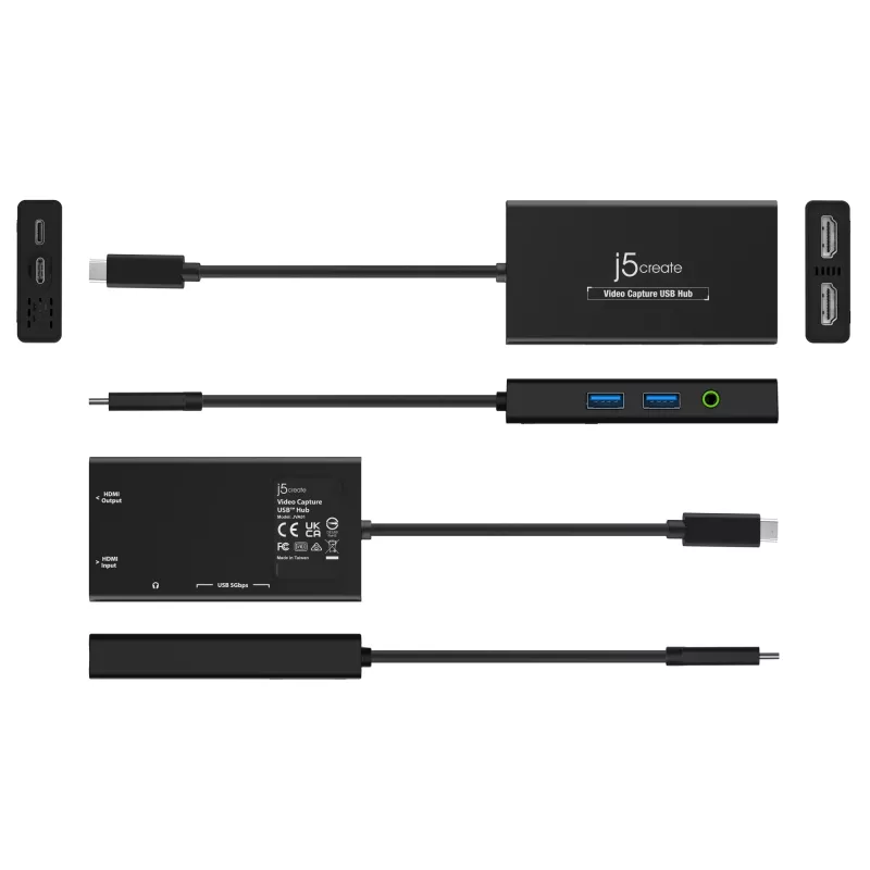 Video Capture USB Hub j5create JVA01-N 1920x1080 30Hz Schwarz