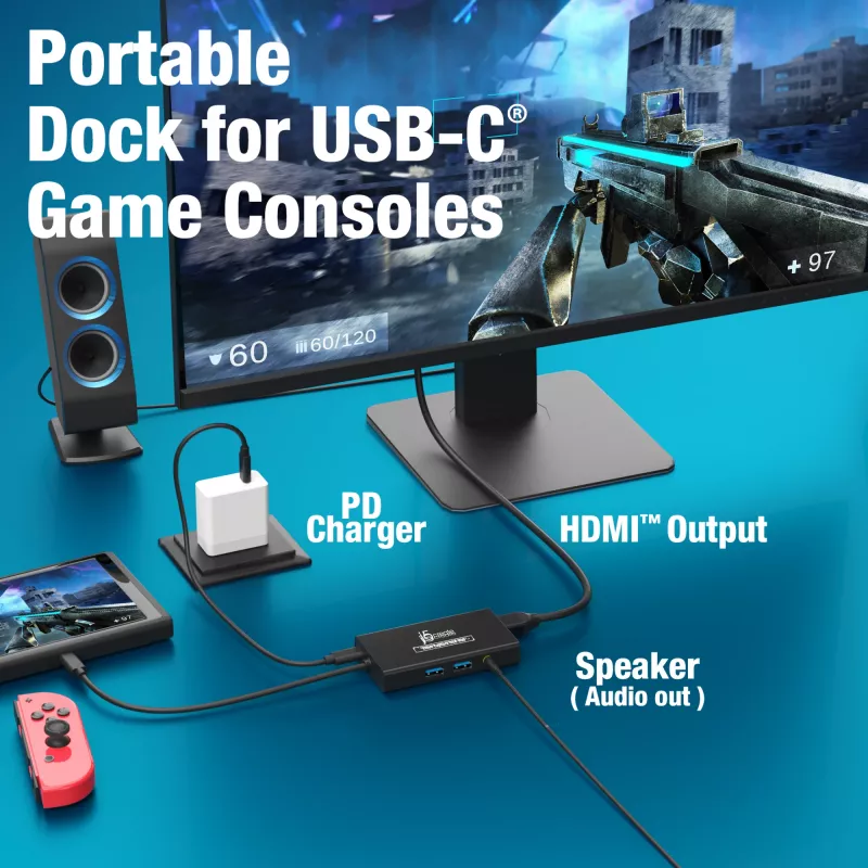Video Capture USB Hub j5create JVA01-N 1920x1080 30Hz Schwarz