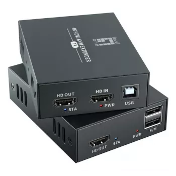 AV-Verlängerungsset (Sender & Empfänger) LEVELONE HVE-8111, 3840x2160, Cat6, USB-A/USB-B, DC 12V (2 Stück)
