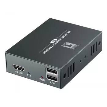 AV-Verlängerungsset (Sender & Empfänger) LEVELONE HVE-8111, 3840x2160, Cat6, USB-A/USB-B, DC 12V (2 Stück)