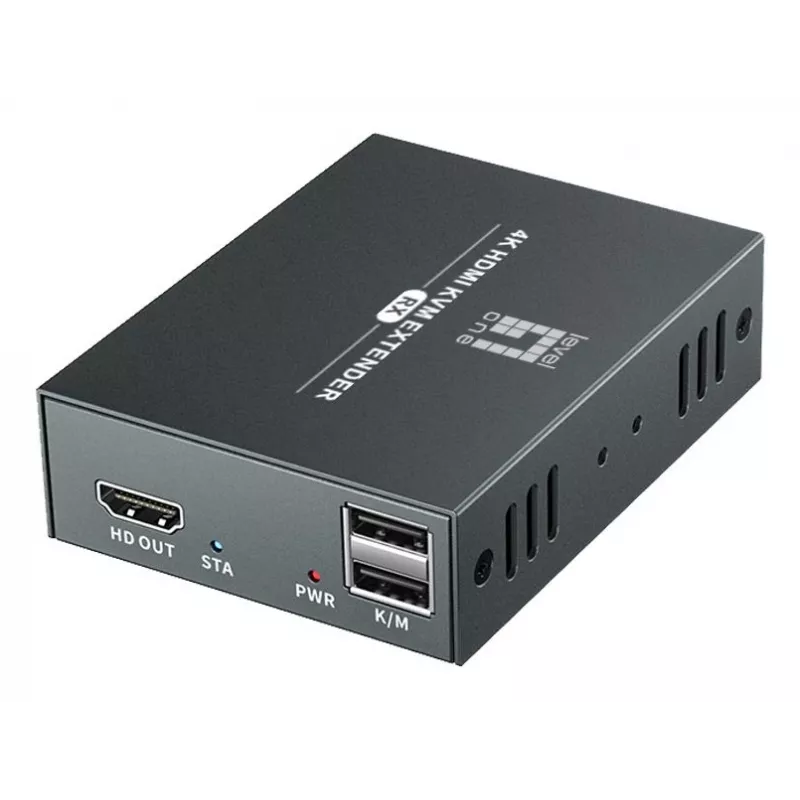 AV-Verlängerungsset (Sender & Empfänger) LEVELONE HVE-8111, 3840x2160, Cat6, USB-A/USB-B, DC 12V (2 Stück)
