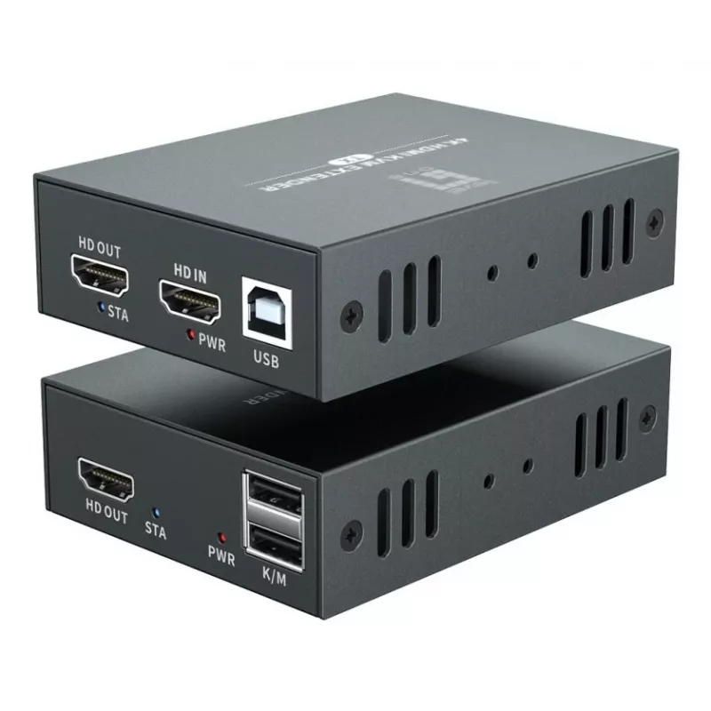 AV-Verlängerungsset (Sender & Empfänger) LEVELONE HVE-8111, 3840x2160, Cat6, USB-A/USB-B, DC 12V (2 Stück)