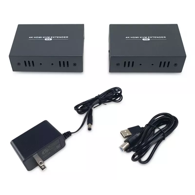AV-Verlängerungsset (Sender & Empfänger) LEVELONE HVE-8111, 3840x2160, Cat6, USB-A/USB-B, DC 12V (2 Stück)