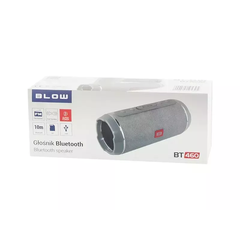 Mono tragbarer Lautsprecher BLOW BT-460 Grau — 5 W RMS, 2000 mAh Akku, Bluetooth 4.0, MicroSD, FM, AUX