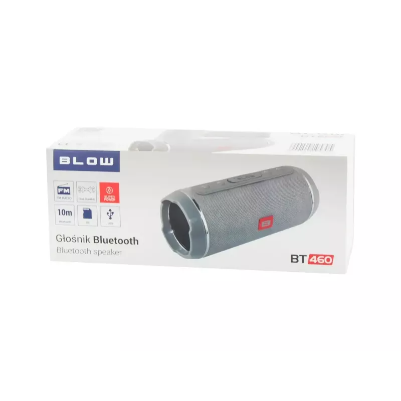 Mono tragbarer Lautsprecher BLOW BT-460 Grau — 5 W RMS, 2000 mAh Akku, Bluetooth 4.0, MicroSD, FM, AUX
