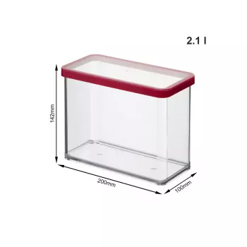 Vorratsdose rotho LOFT 2,1 L rechteckig transparent 100×200×142 mm, Technopolymer