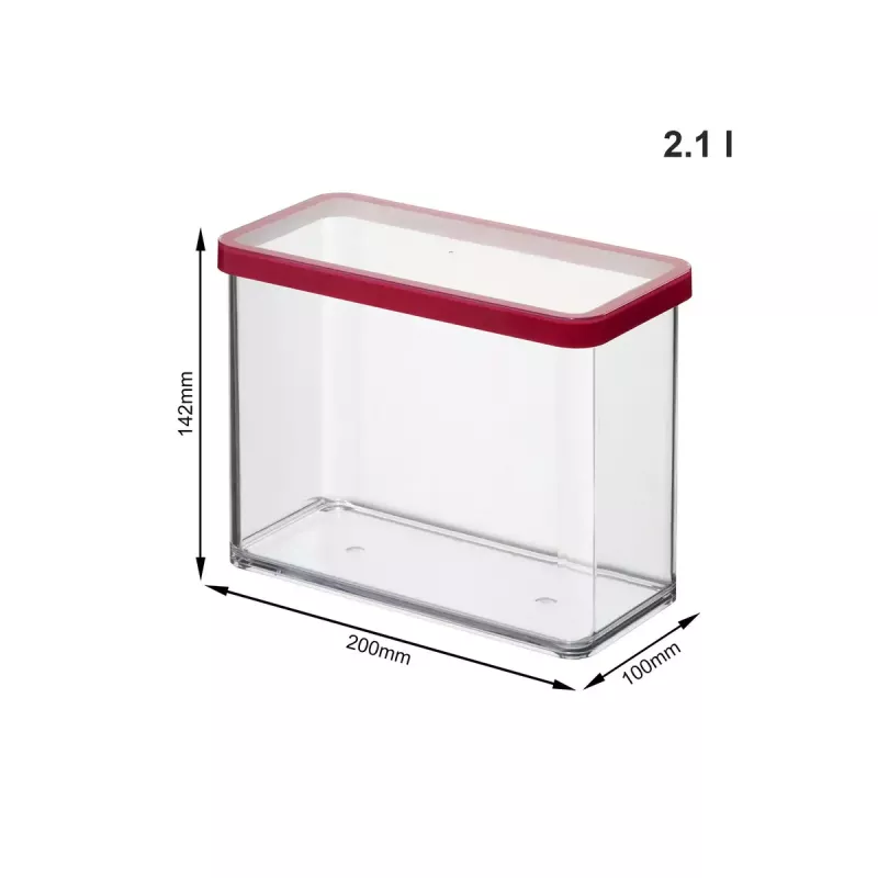 Vorratsdose rotho LOFT 2,1 L rechteckig transparent 100×200×142 mm, Technopolymer