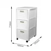 Shelf rotho Country Kunststoff-Regalschrank 3-Schubladen, weiß, 71,2×32,5×37,5 cm, technopolymer, Rollen