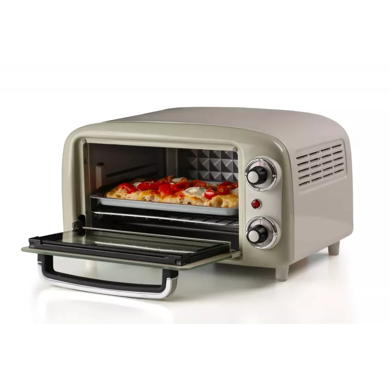 Ariete 3919 Elektro-Mini-Backofen Vintage, 800 W, 10 l Fassungsvermögen, Doppelverglasung, Retro, Beige