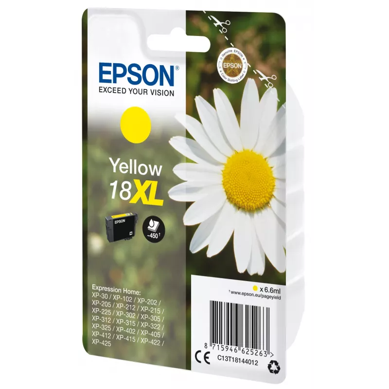 Cartridge Epson 18XL Gelb 450 Seiten Blæk C13T18144012