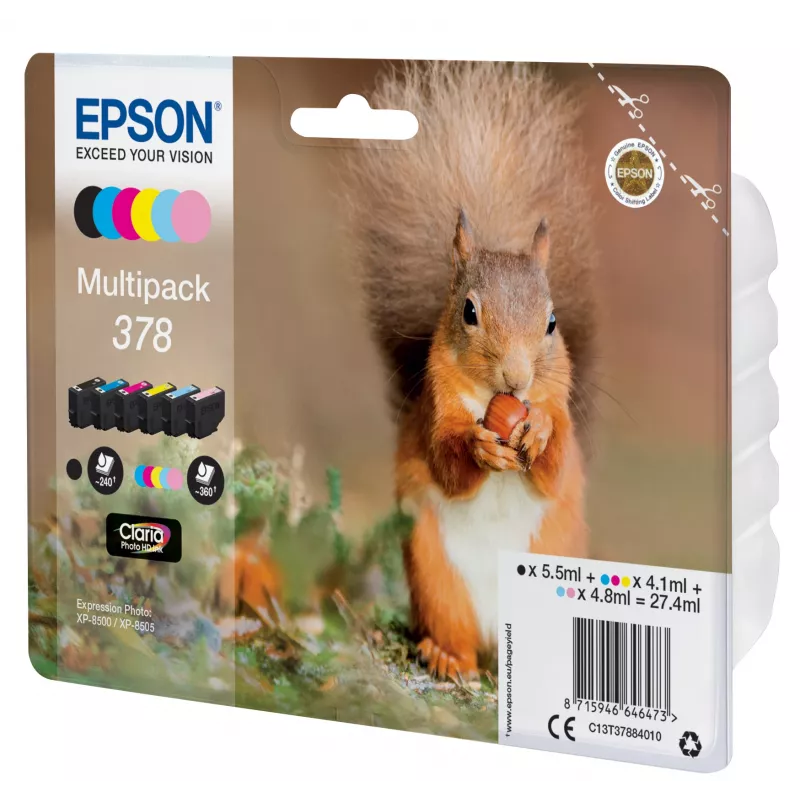 Tintenpatronen-Set Epson C13T37884010 Schwarz Cyan HellCyan HellMagenta Magenta Gelb