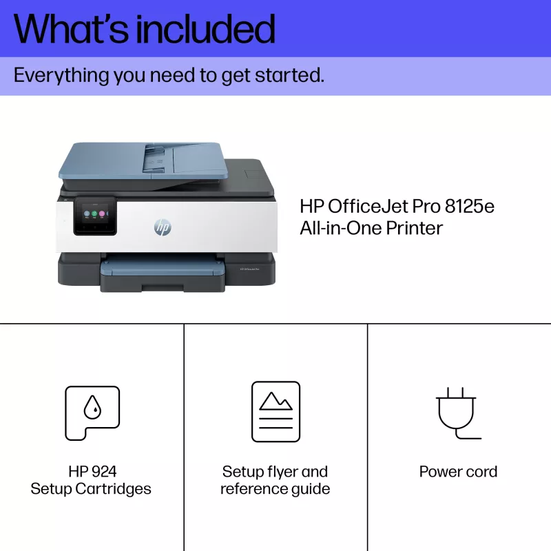 HP OfficeJet Pro 8125e kabelloser All-in-One-Farbdrucker, Instant Ink; beidseitiger Druck