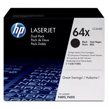 HP 64X 2er-Pack Hohe Reichweite Schwarz Original LaserJet Tonerkartuschen