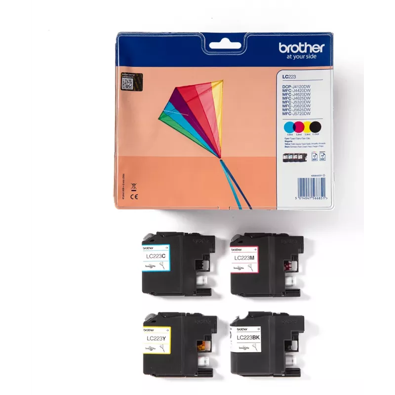 Brother LC223VALBPDR Tintenpatrone 4 Stk. Original Schwarz, Cyan, Magenta, Gelb