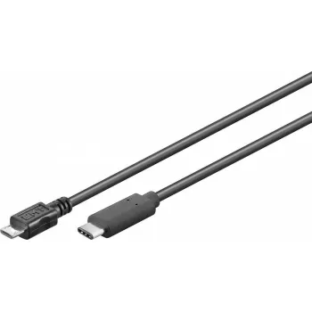 Goobay USB-Kabel USB 2.0 1m Micro-USB B USB C Schwarz
