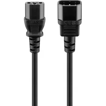 Verlängerungskabel C13 Buchse C14 Stecker 0,5 m Schwarz Goobay