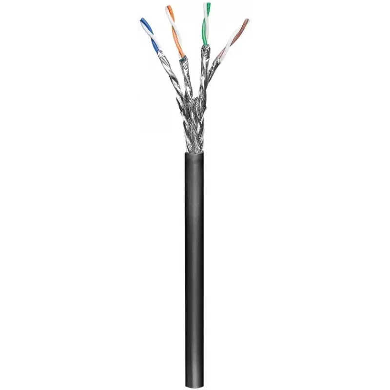 Netzwerkkabel Goobay CAT 6 Outdoor S/FTP 100 m Schwarz