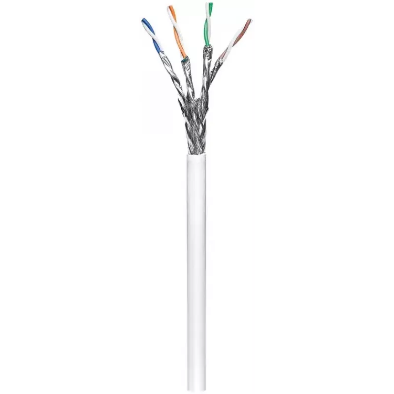Goobay CAT 6 Netzwerkkabel S/FTP PiMF weiß 100m