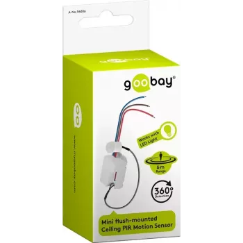 Goobay Weißer PIR-Sensor für Deckenmontage 360° Erkennung 6m Reichweite Innenbereich