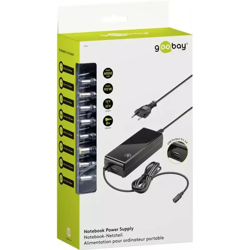 Goobay 90 W Notebook-Netzteil Schwarz Indoor 100-240V