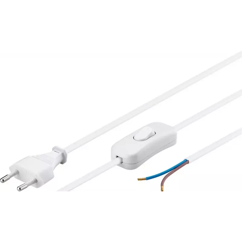 Goobay Kabel mit Eurostecker zur Montage - mit Schalter 1,5 m Weiß