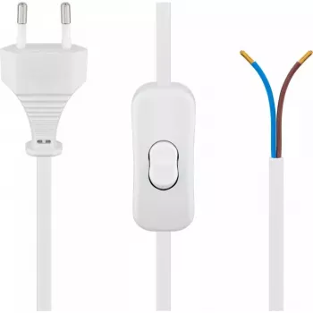 Goobay Kabel mit Eurostecker zur Montage - mit Schalter 1,5 m Weiß