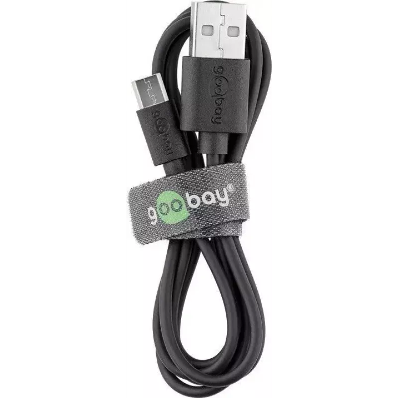 Goobay Micro-USB Schnelllade- und Synchronisationskabel 1 m USB 2.0 Schwarz