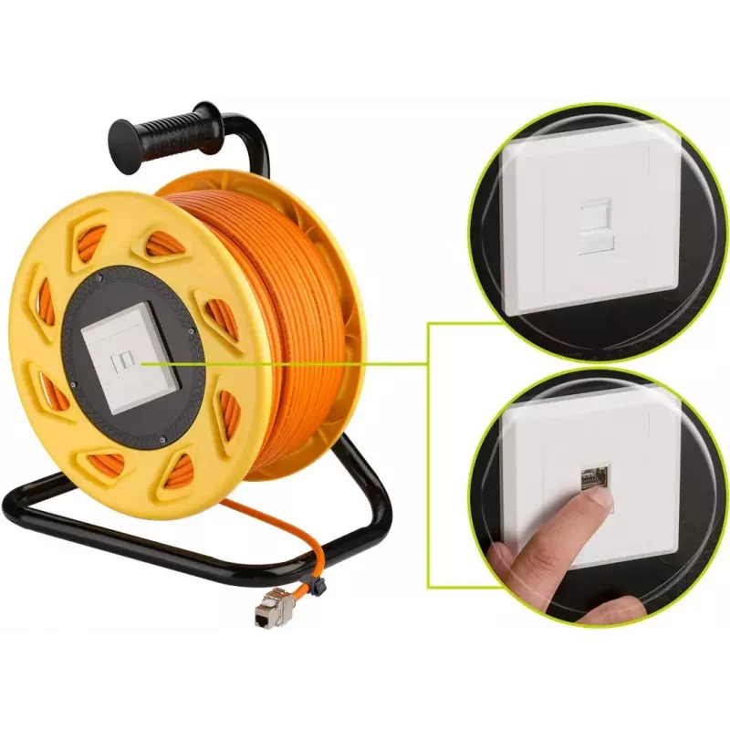 Netzwerkkabel Goobay Portable RJ45 50m Cat7a Orange