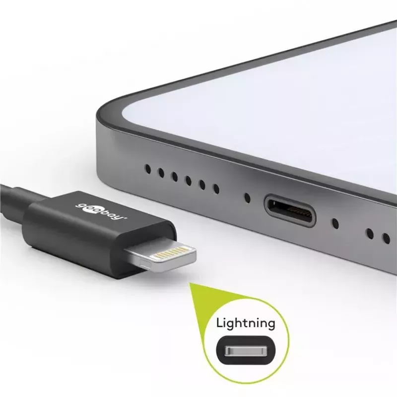 Goobay Lightning USB-Lade- und Synchronisationskabel 0,5m Lightning USB A CE MFi